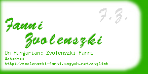 fanni zvolenszki business card